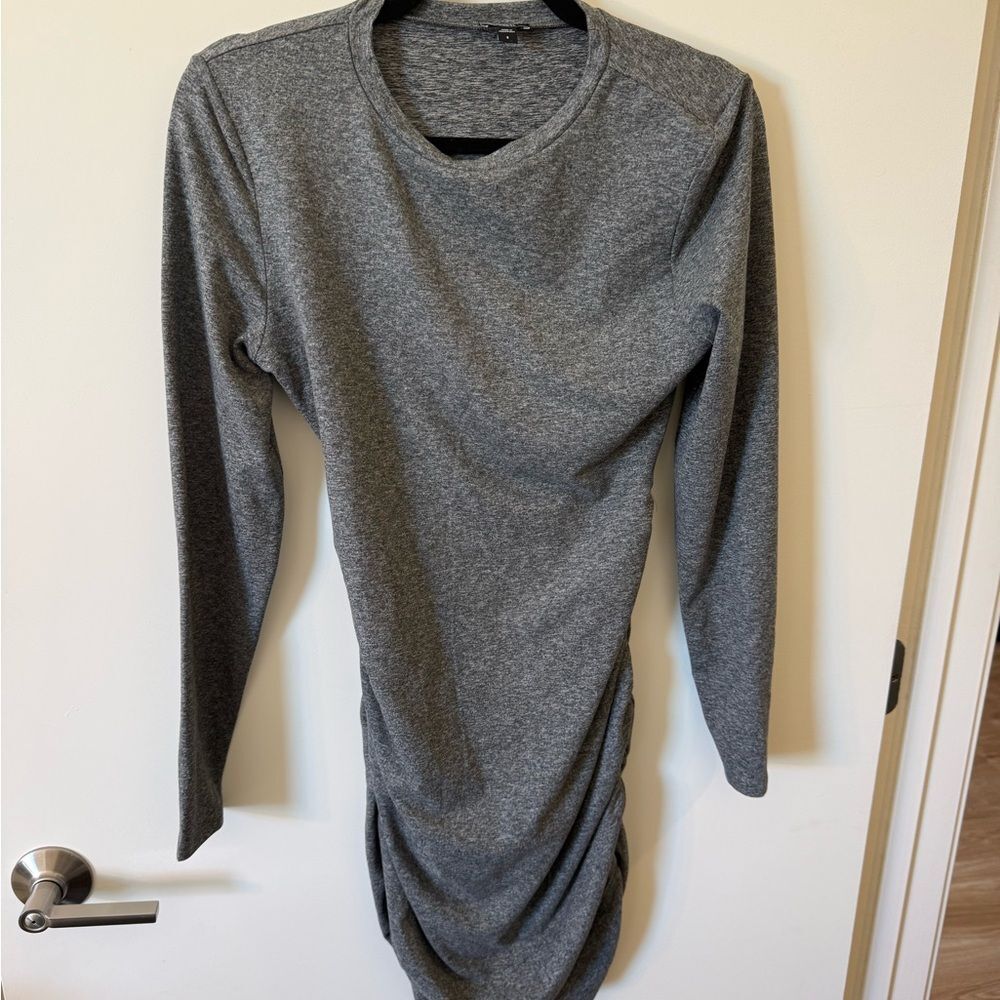 Express Heather Gray Body Contour Midi Dress